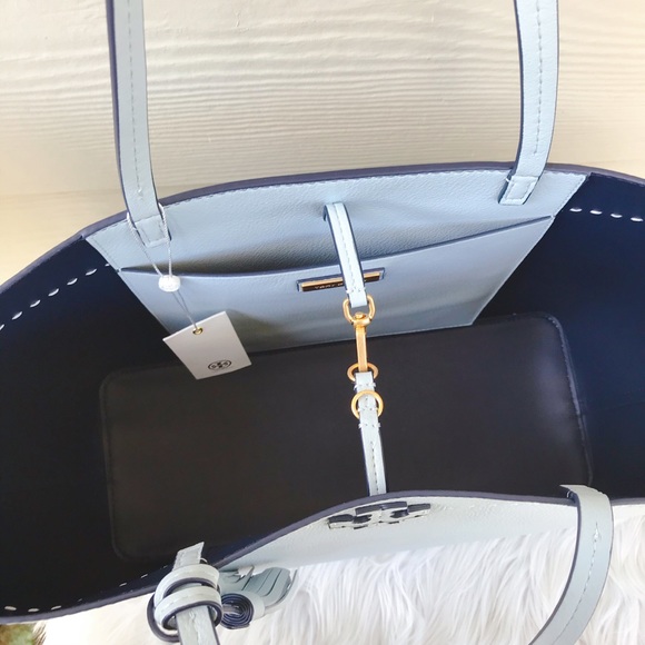 ❗️SOLD❗️Tory Burch McGraw Blue Seltzer Tote - Picture 3 of 7